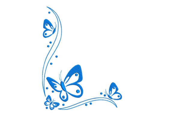 Butterfly Corner Embroidery Design
