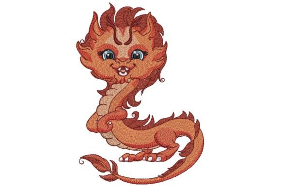 Cute Orange Baby Dragon
