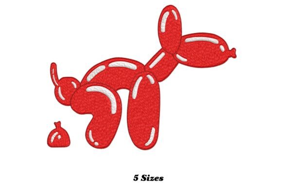 Funny Balloon Dog Poop Embroidery Design