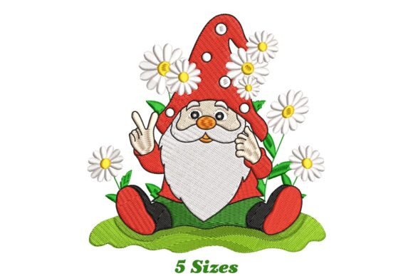 Gnome with Daisy Flowers