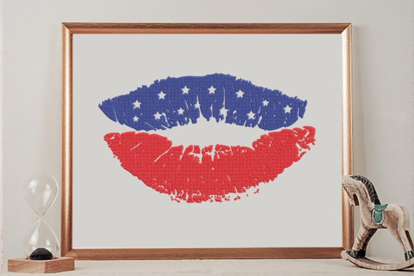 Grunge Distressed American Lips
