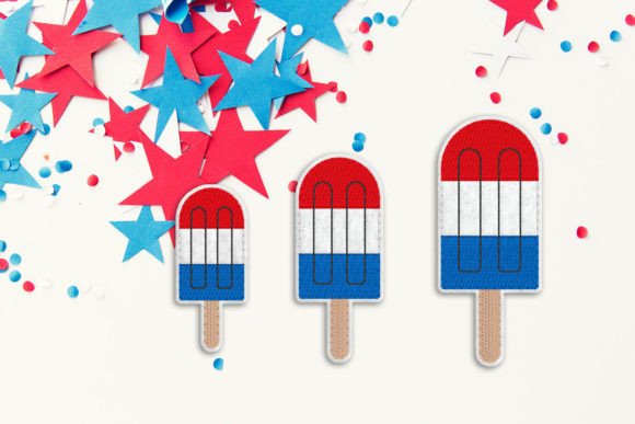 Patriotic Popsicle ITH Feltie Applique