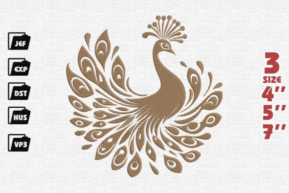 Peacock Tribal Embroidery Design