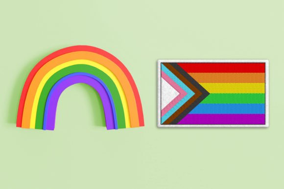 Progress Pride Flag ITH Feltie Applique