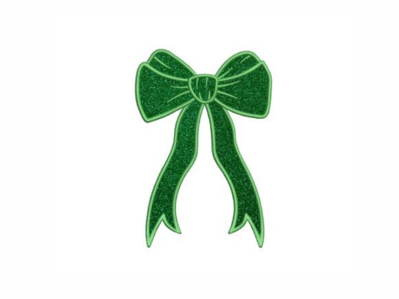 Side Bow Applique Embroidery Design